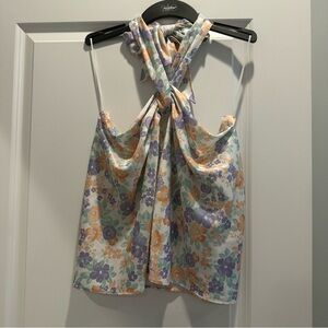 Wayf Multicolor Floral Halter Tank Top